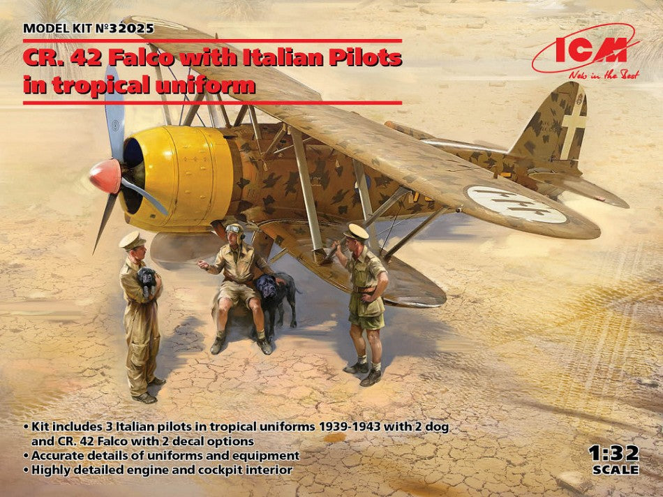 CR.42 Falco With Italian Pilots In Tropical Uniform Kit – ICM 1:32