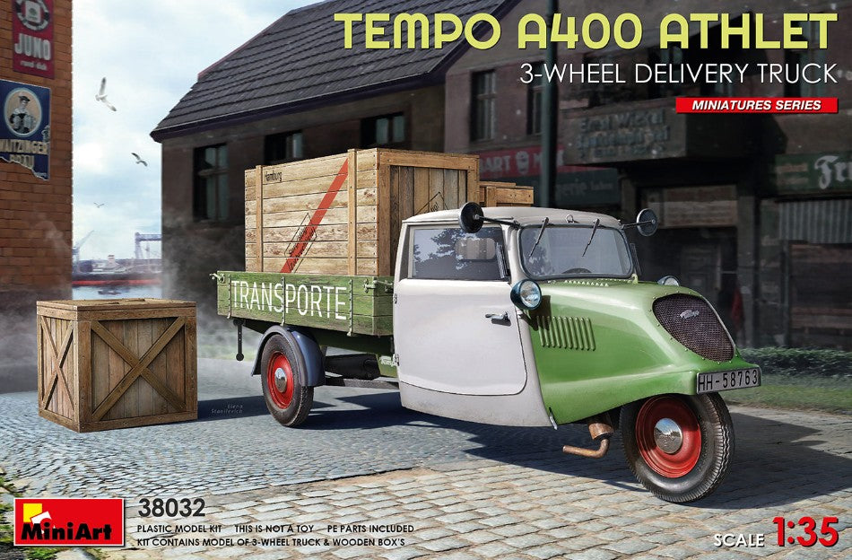 Tempo A400 Athlet 3-WHEEL Delivery Truck Kit – Miniart 1:35