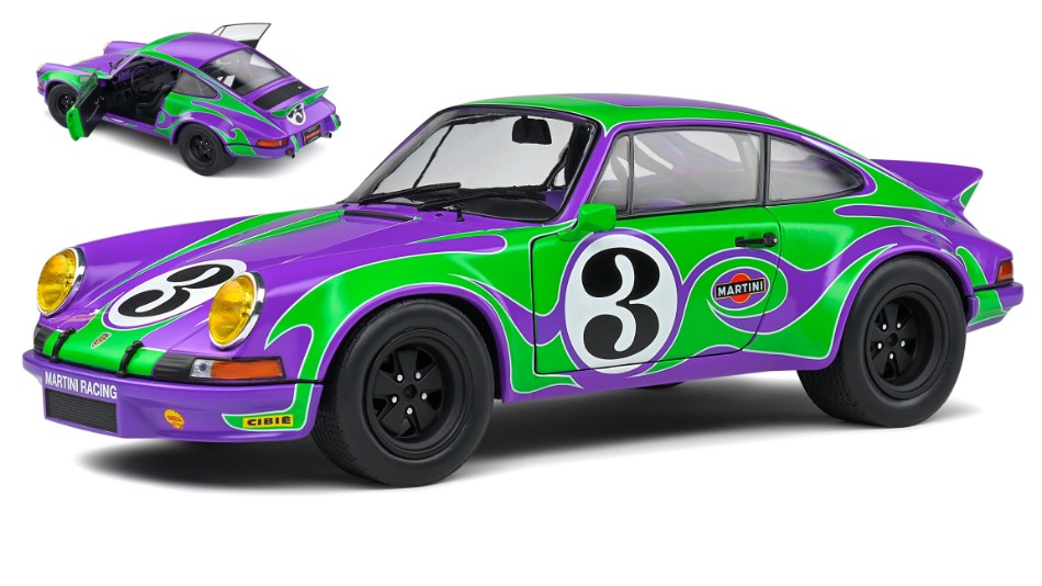 Porsche 911 Rsr N.3 Hippy Tribute 1973 Purple/verde 1:18 – Solido