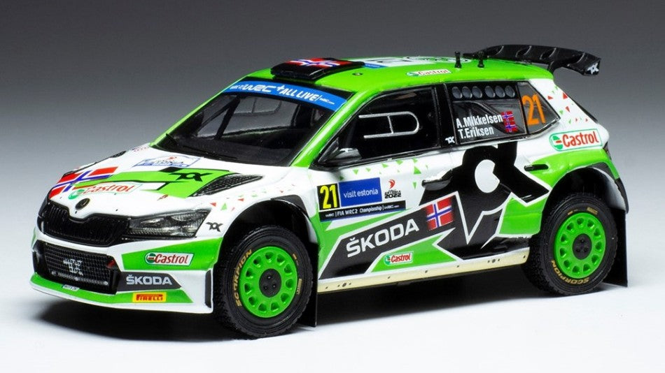Skoda Fabia RALLY2 Evo N.21 Rally Estland 2022 Mikkelsen/eriksen – Ixo Model 1:43