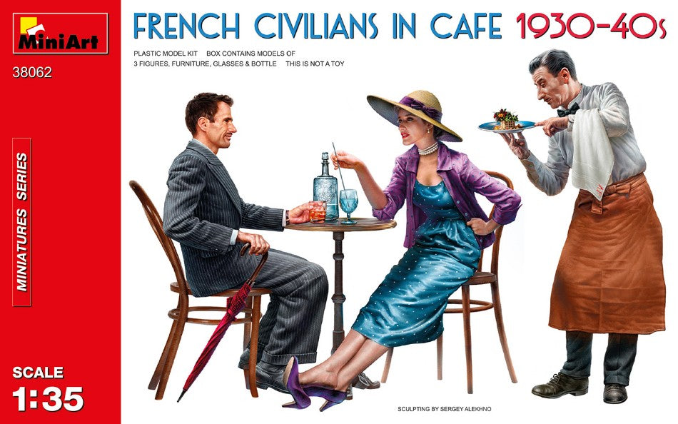 French Civilians In Cafe 1930-40s Kit – Miniart 1:35