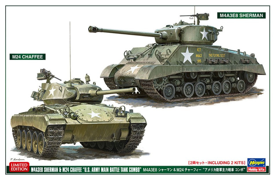 M4A3E8 Sherman & M24 Chaffee 2 Kits In Box Kit – Hasegawa 1:72