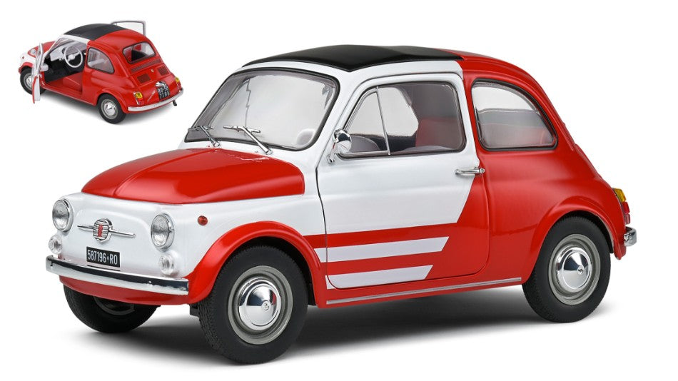 Fiat 500 Abarth "Robe Di Kappa" 1965 bianco/rosso 1:18 – Solido