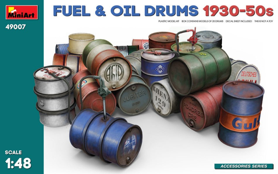 Fuel & Oil Drums 1930-50s Kit – Miniart 1:48