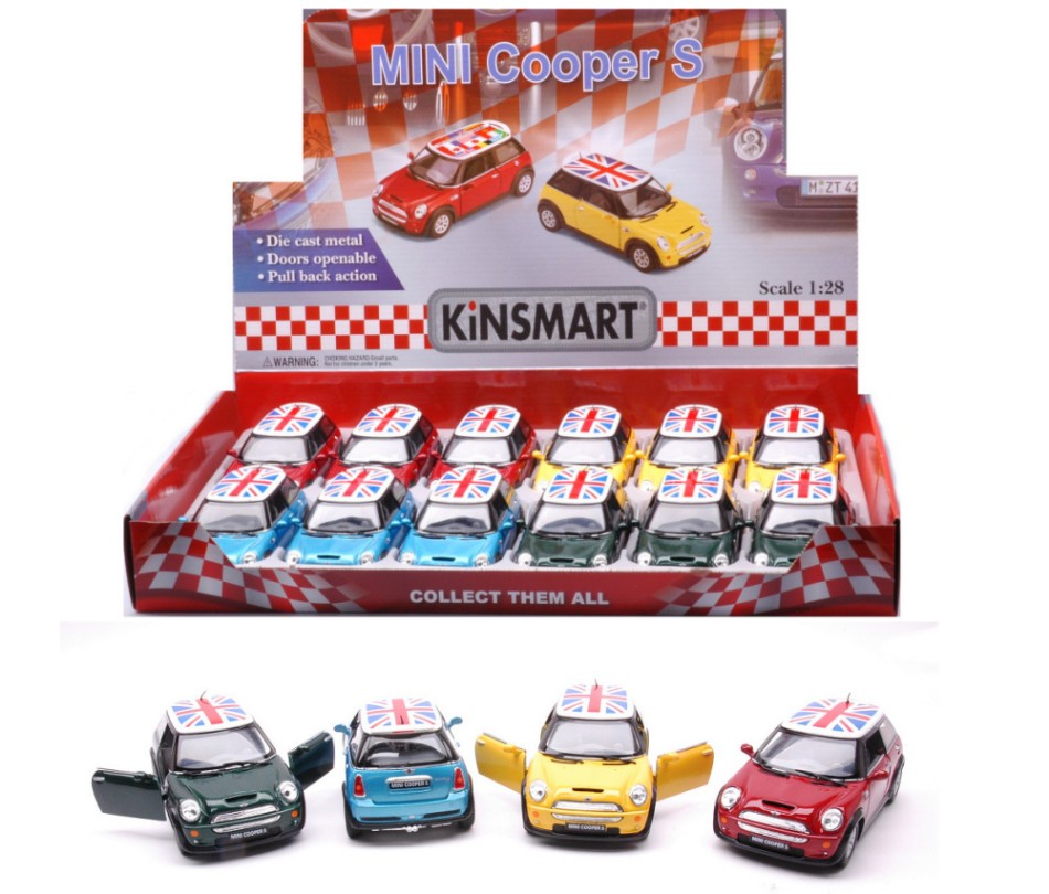 Mini Cooper S Car Roof With Uk Flag Cm 12 (5059DF) – Kinsmart 1:28