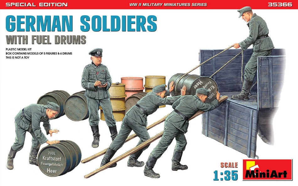 German Soldiers W/fuel Drums Special Edition Kit – Miniart 1:35