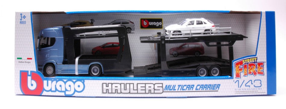 Scania S730 Highline Cab Car Carrier + Porsche Macan – Bburago 1:43