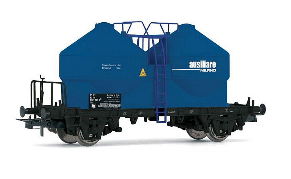 Fs 2-AXLE Silo Wagon 2 Domes Ausiliare Blue Livery Ep.iv – Rivarossi 1:87