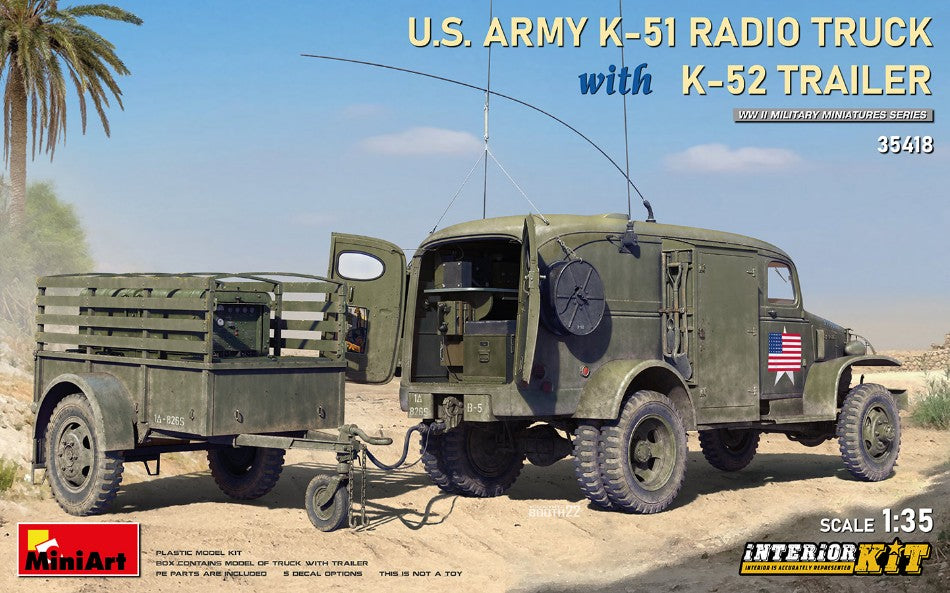US Army K-51 Radio Truck W/K-52 Trailer Interior Kit – Miniart 1:35