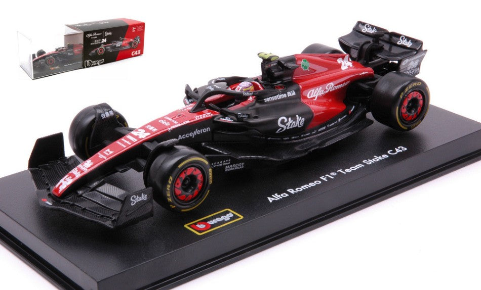 Alfa Romeo F1 C43 N.24 2023 Guanyu Zhou Signature W/helmet – Burago 1:43