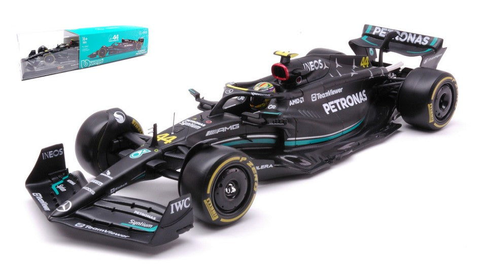 Mercedes F1 Lewis Hamilton 2023 W/hard Case – Burago 1:24