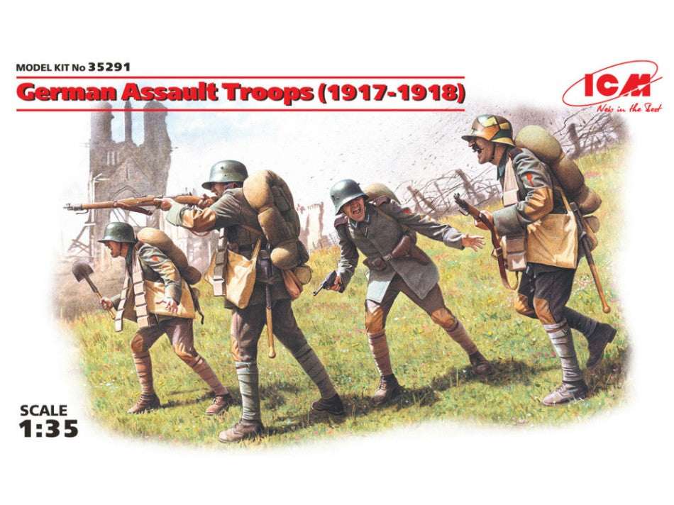 German Assault Troops 1917-1918 4 Figures Kit – ICM 1:35