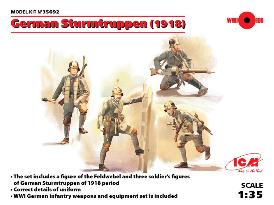 German Sturmtruppen 1918 4 Figures Kit – ICM 1:35