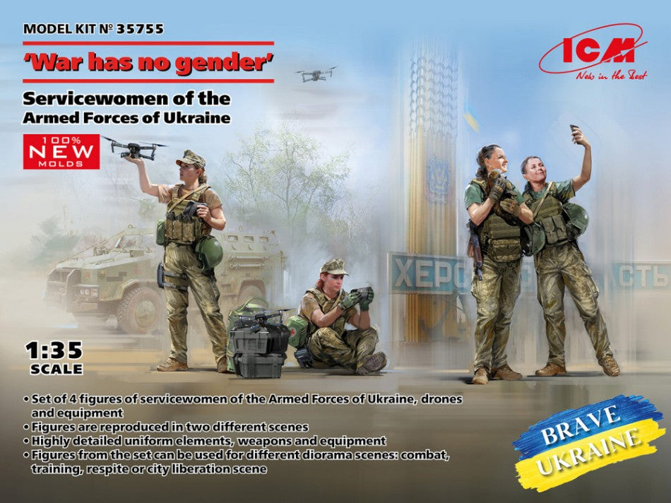 War Has No Gender Female Servicemen Of The Armed Forces Of Ukr. Kit – ICM 1:35