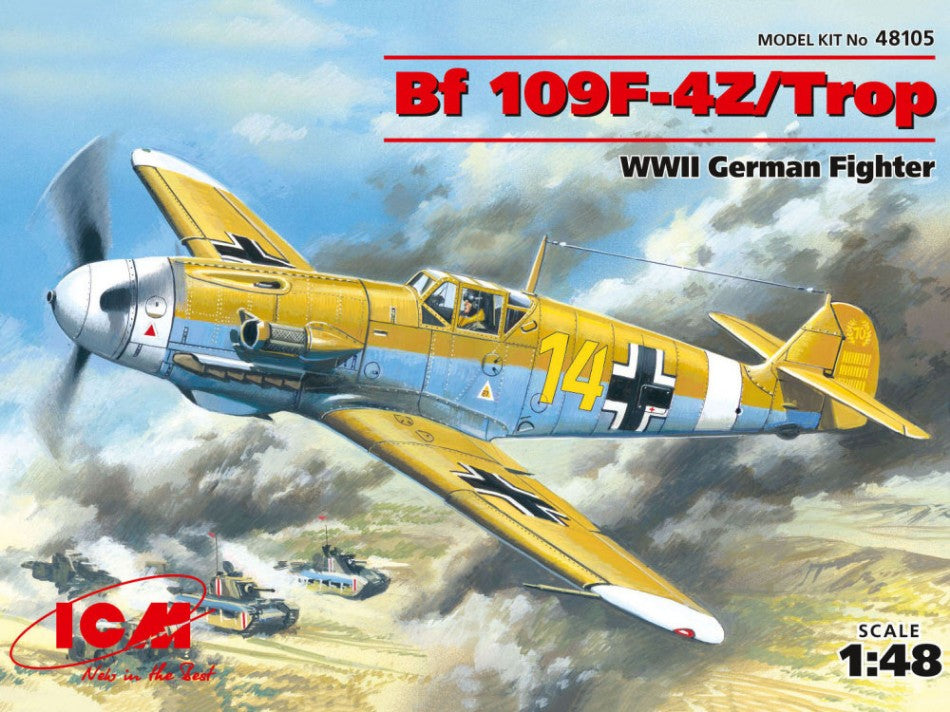 Messerschmitt Bf 109F-4Z/TROP WWII German Fighter Kit – ICM 1:48