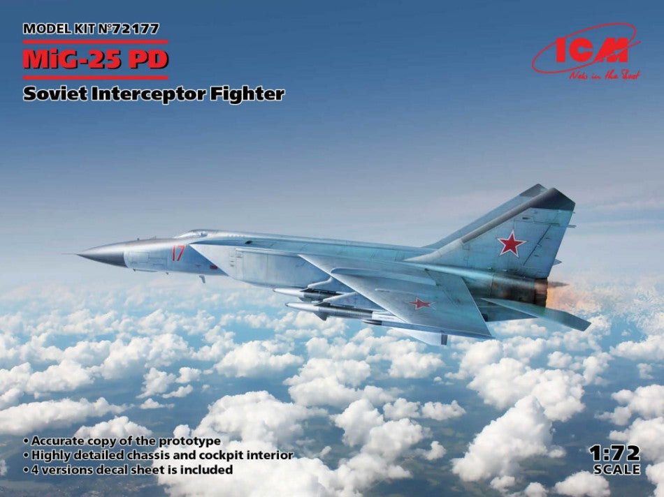MIG-25PD Soviet Interceptor Fighter Kit – ICM 1:72