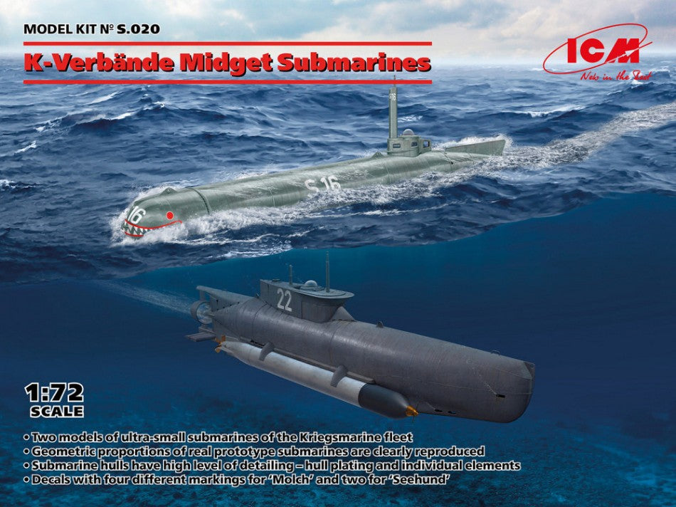 K-verbande Midget Submarines Seehund And Molch Kit – ICM 1:72