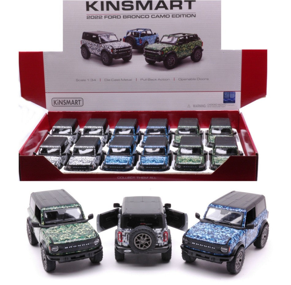 Ford Bronco Camo Edition Hard Top Col.ass.cm 12 – Kinsmart 1:38
