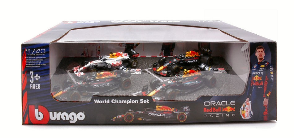 Set Red Bull RB16B N.33 + RB18 N.1 + RB19 N.1 + RB19 N.11 – Burago 1:43