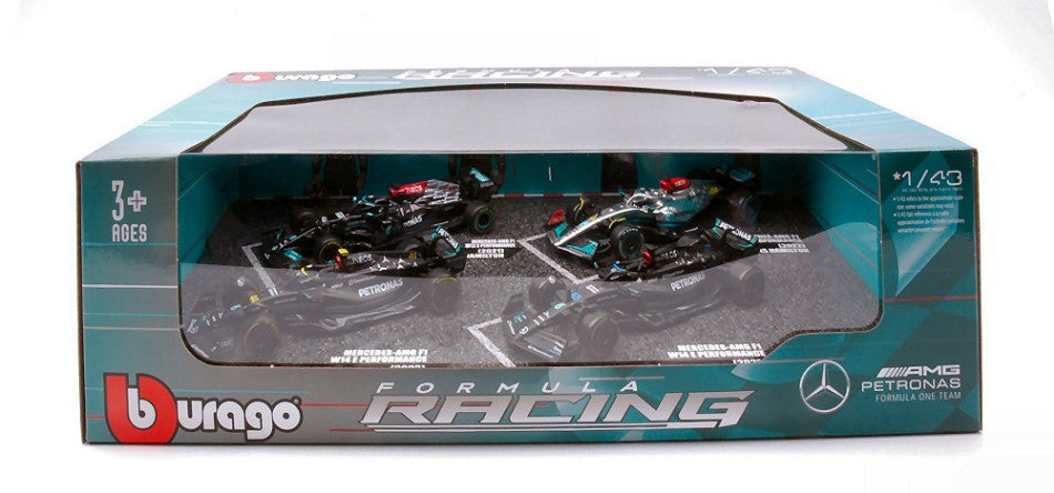 Set Mercedes W12 N.44 + W13 N.44 + W14 N.44 + W14 N.63 – Burago 1:43
