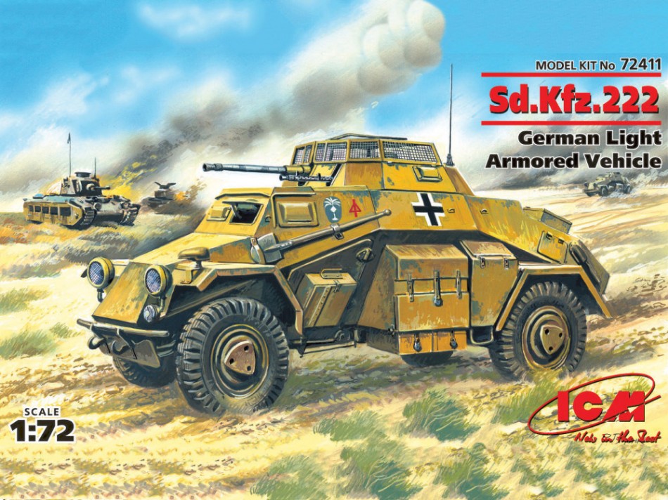 Sd Kfz 222 German Light Armoured Vehicle Kit – ICM 1:72