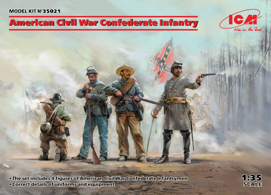American Civil War Confederate Infantry Set #1 Kit – ICM 1:35