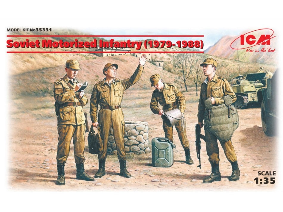 Soviet Motorized Infantry 1979-1988 1 Officer + 3 Soldiers Kit – ICM 1:35
