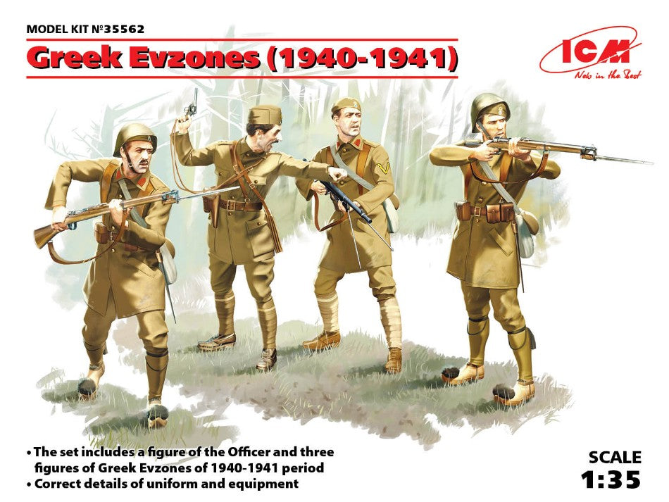 Greek Evzones 1940-1941 4 Figures Kit – ICM 1:35