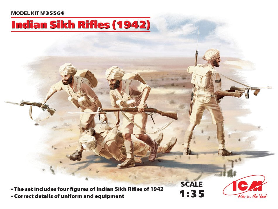 Indian Sikh Rifles 1942 4 Figures Kit – ICM 1:35