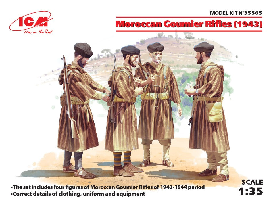 Moroccan Goumier Rifles 1943 4 Figures Kit – ICM 1:35