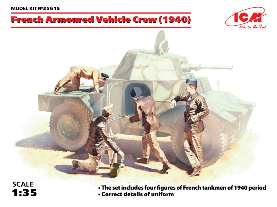 French Armoured Vehicle Crew 1940 4 Figures Kit – ICM 1:35