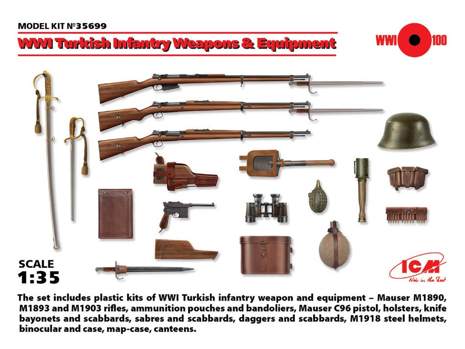 WWII Turkish Infantry Weapons & Equipment Kit – ICM 1:35