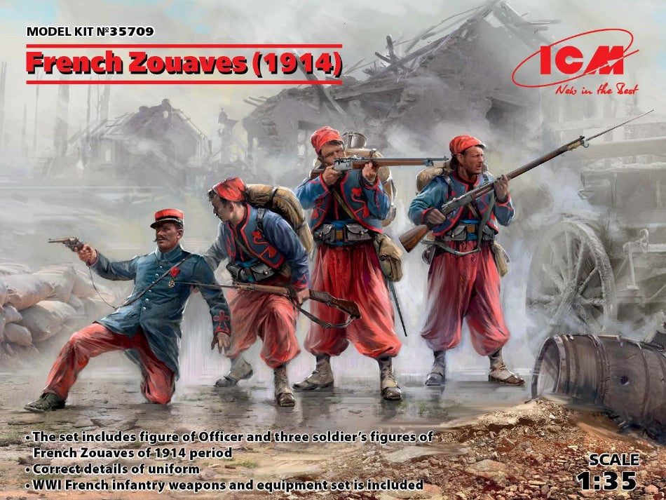 French Zouaves 1914 4 Figures Kit – ICM 1:35