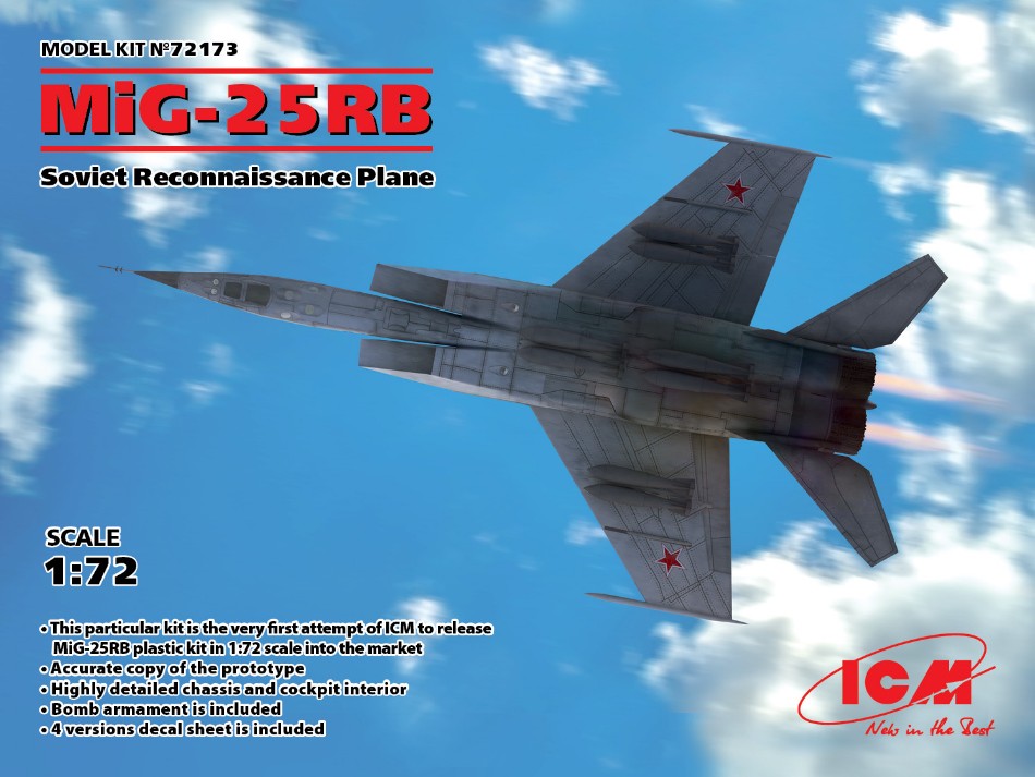 MIG-25 Rb Soviet Reconnaissance Plane Kit – ICM 1:72