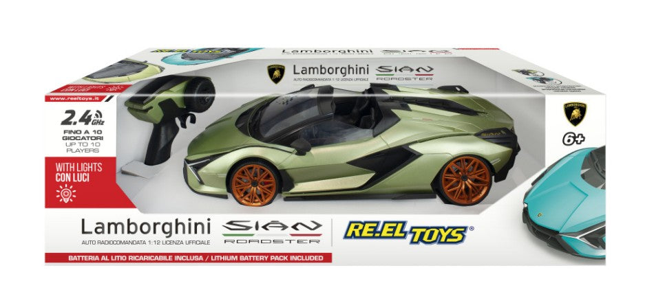 Lamborghini Sian Green C/batt.ricaricabili Al Litio Radiocomando – RE.EL.Toys 1:12