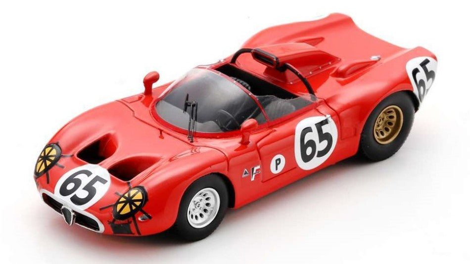 Alfa Romeo 33 N.65 12 H Sebring 1967 A.DE Adamich-t.zeccoli – Spark Model 1:43