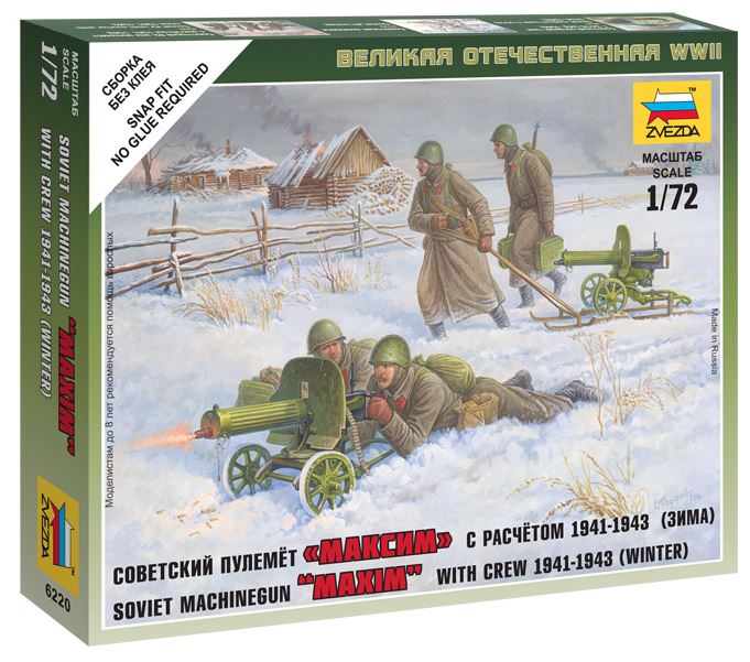 Soviet Machine Gun W/crew 1941-43 (winter) Kit – Zvezda 1:72