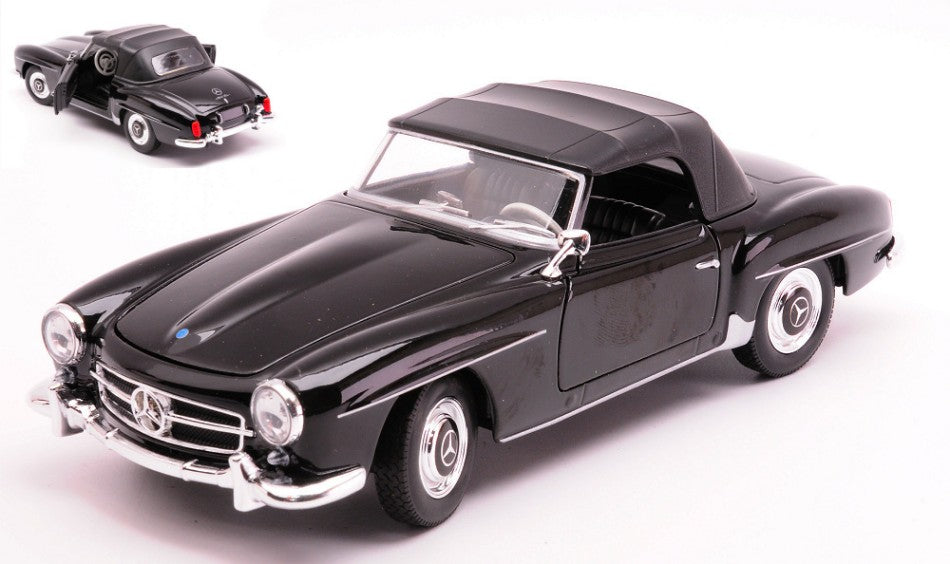 Mercedes 190SL Closed Soft Top 1955 Black – Welly 1:24