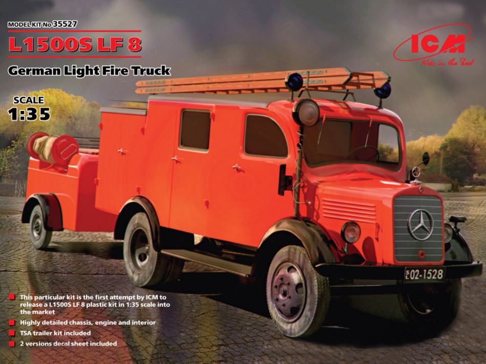 L1500S Lf 8 German Light Fire Truck Kit – ICM 1:35
