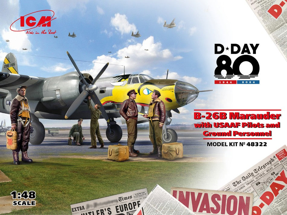 B-26B Marauder With Usaaf Pilots And Ground Personnell Kit – ICM 1:48