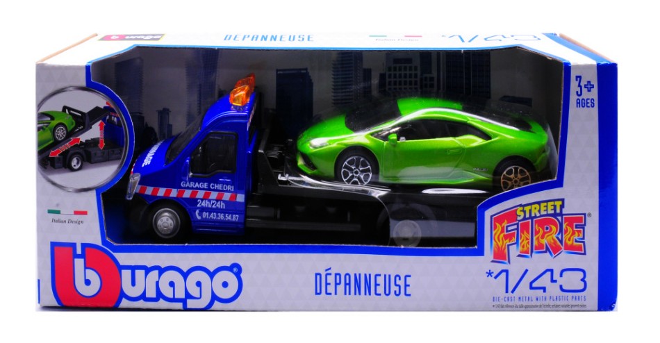 Lamborghini Huracan + Flatbed Transporter – Burago 1:43