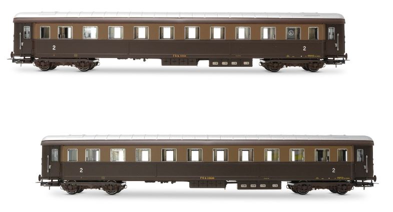 Fs 2 Carrozze 1 2a Classe C/scompart.ristoro 1 2a Classe Ep.iii-iv – Rivarossi 1:87