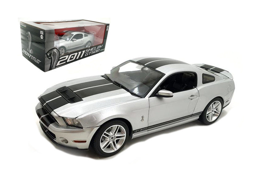 Shelby GT500 2011 Ingot Silver With Black Stripes – Greenlight 1:18