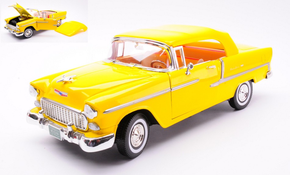 Chevrolet Bel Air Convertible 1955 Yellow – MotorMax 1:18