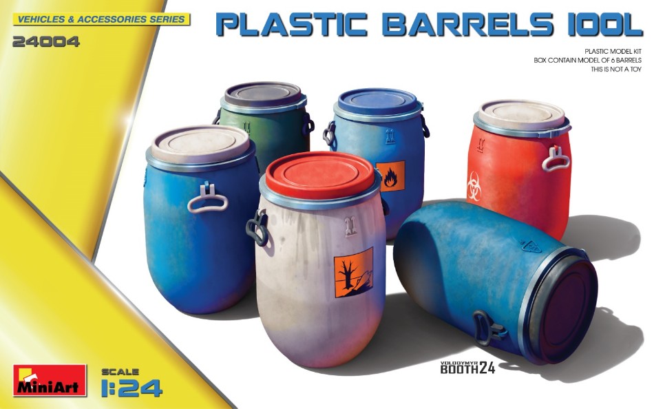 Plastic Barrels 100L Kit – Miniart 1:24