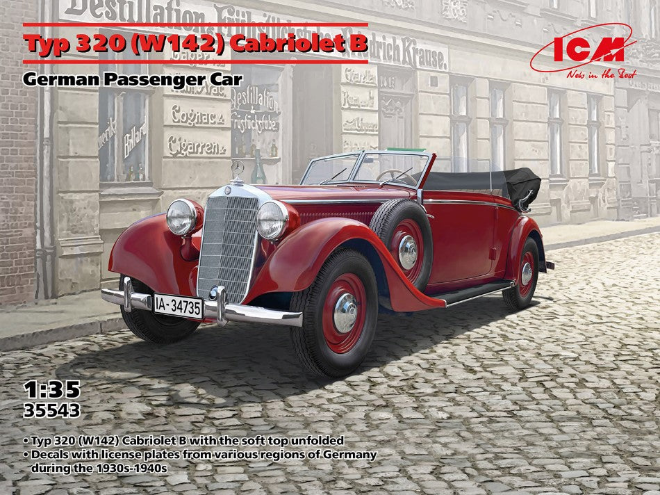 Mercedes Typ 320 W142 Cabriolet B German Passenger Car Kit – ICM 1:35