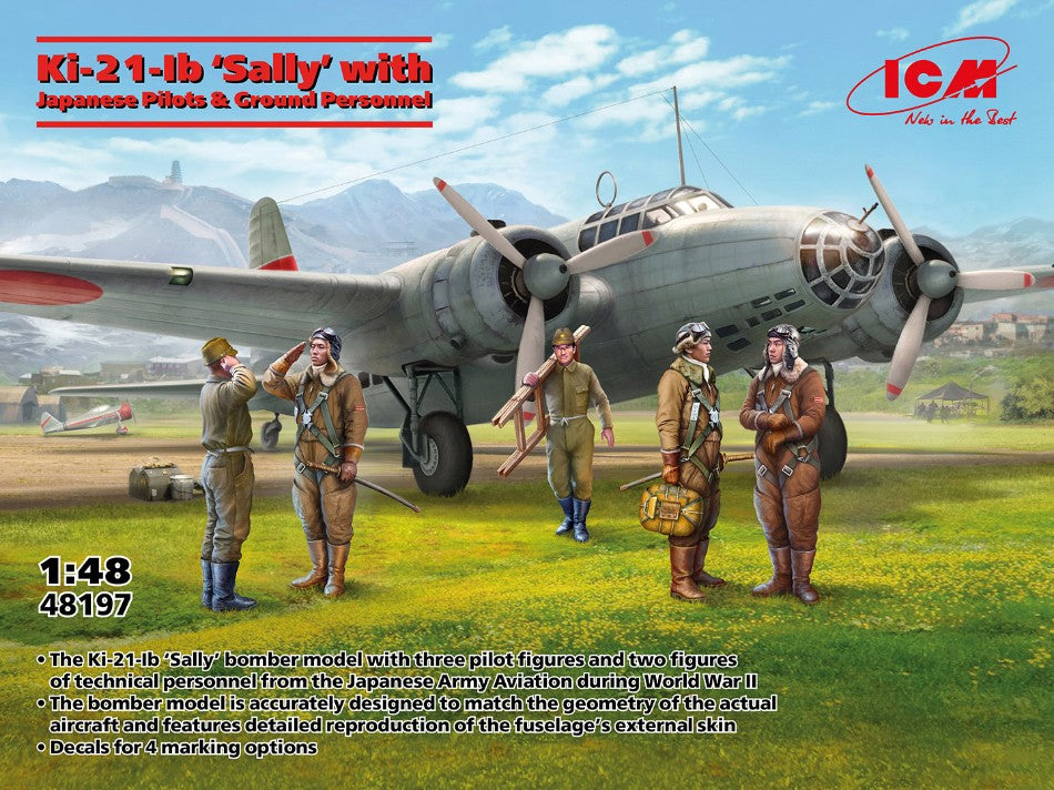 Ki-21-lb Sally With Japanese Pilots And Ground Personnel Kit – ICM 1:48