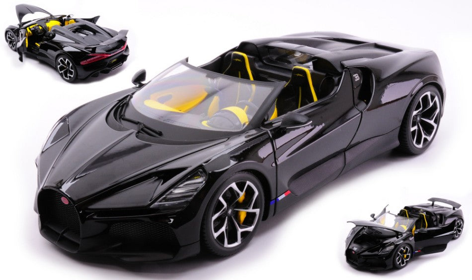 Bugatti W16 Mistral Cabriolet Black – Burago 1:18