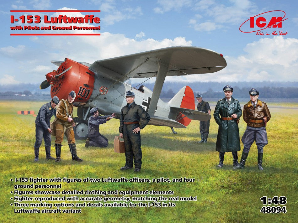 Soviet I-153 With Lutwaffe Pilots And Ground Personnel Kit – ICM 1:48