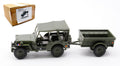 Necaf 1/4 Ton Military Vehicle Nl 1955 Closed Top + Remorque – Cararama 1:43